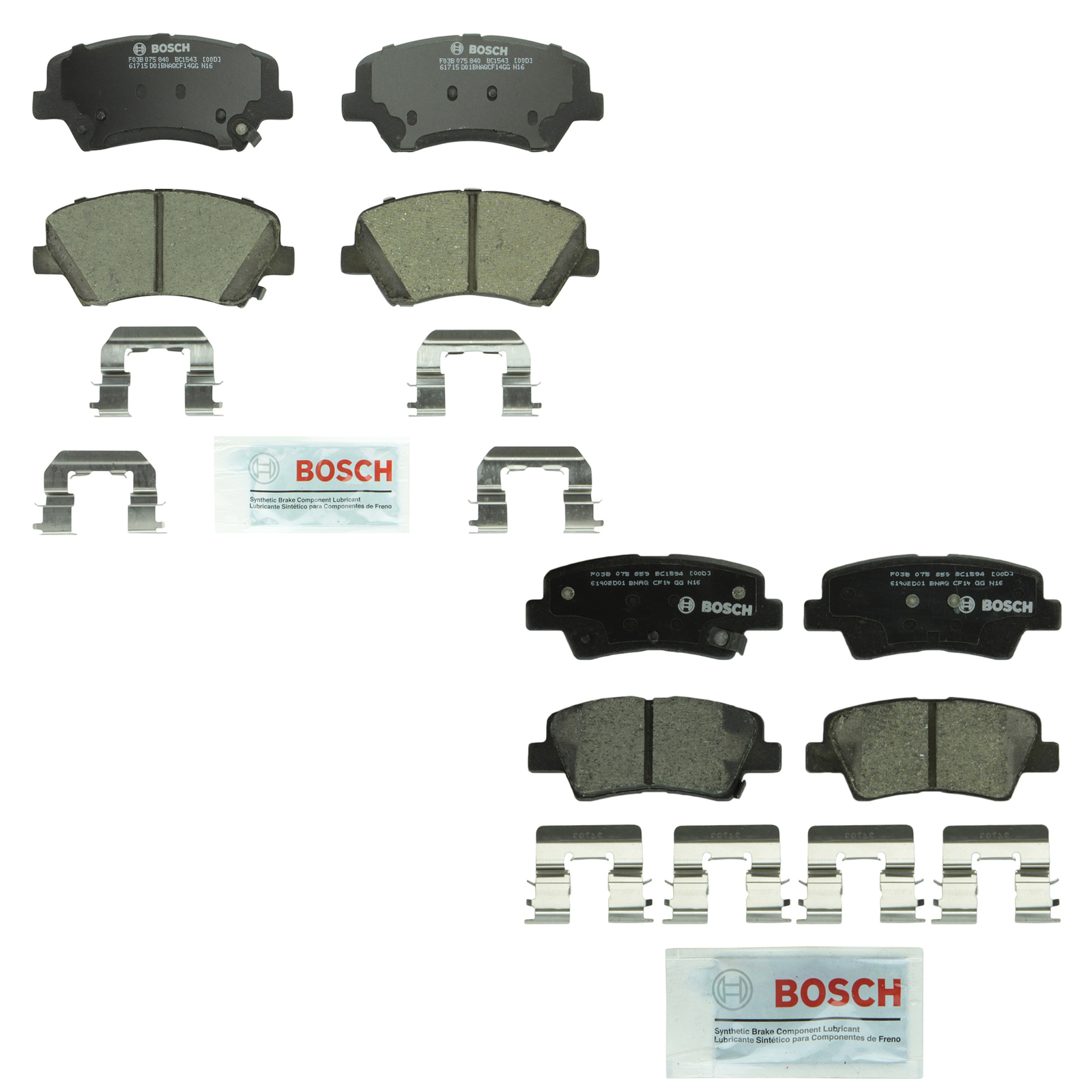 Bosch QuietCast Ceramic Brake Pad Set for Hyundai Elantra GT Kia Forte Koup Front & Rear-image