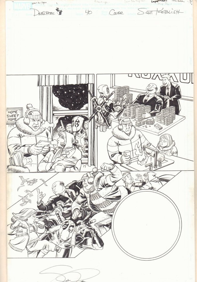 Deadpool #40 Cover - ''The Magic Of Gracking!' - 2015 art by Scott Koblish Comic Art