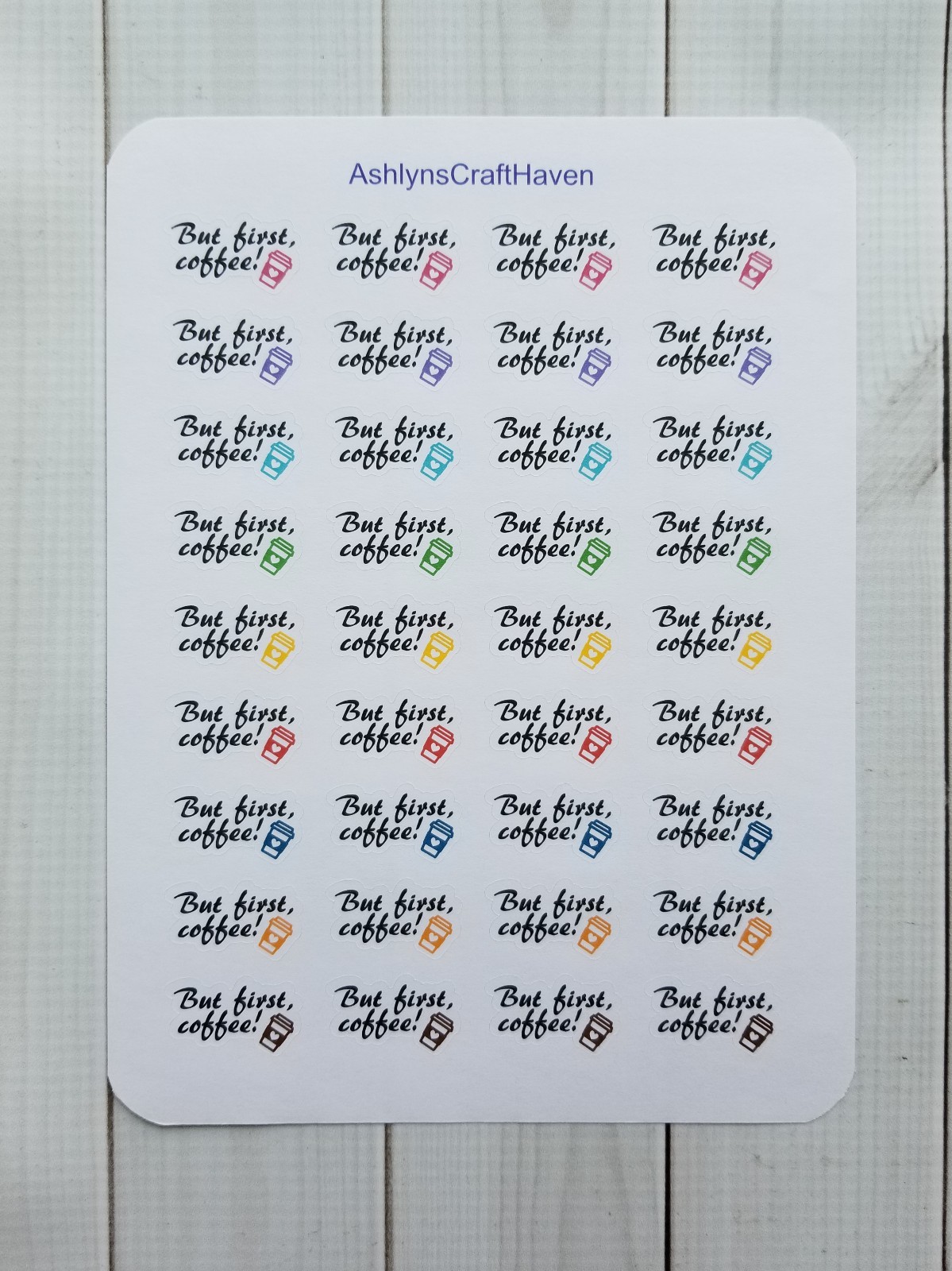 36 But First Coffee Planner Stickers- Perfect For Any Planner- Erin Condren