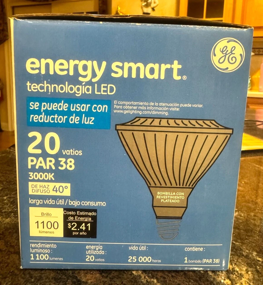 GE ENERGY SMART LED 3000K  DIMMABLE PAR38 1100 Lumens 20 Watt 15° Spot Light🔵 - Image 2 of 2