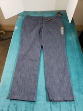 Lee Pants Sz 16 Womens Gray Ladies Mid Rise Stretch Cotton Blend Straight NWT