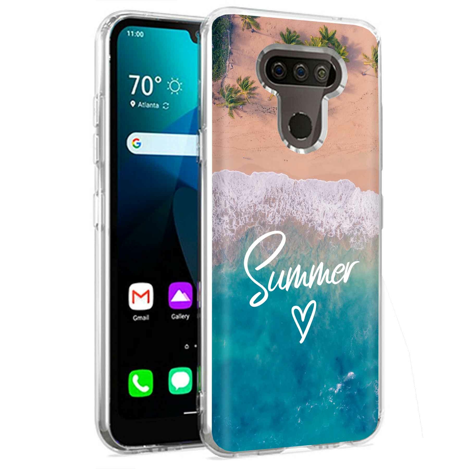 Phone Case for LG Harmony 4,Premier Pro Plus,K41, Summer Beach Print