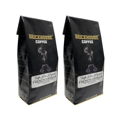Kafe-Lua Liqueur French Vanilla Ground Coffee By Brickhouse, 12oz Bag (2 pack)