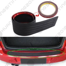 Car Rear Bumper Guard Protector Trim Cover Sill Plate Trunk Rubber Pad Kit Black