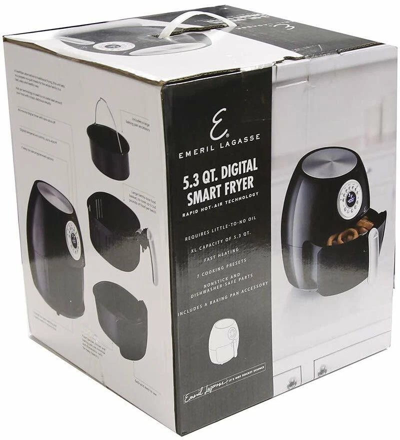 Emeril. 5.3 Qt Digital Smart Fryer Black A-Ft44731Bk - Image 2 of 3