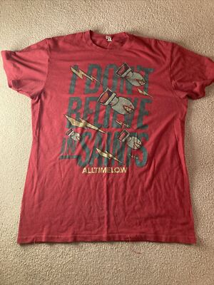 ALL TIME LOW Size XL No Tag  I Don't Believe In Saints Red T-Shirt