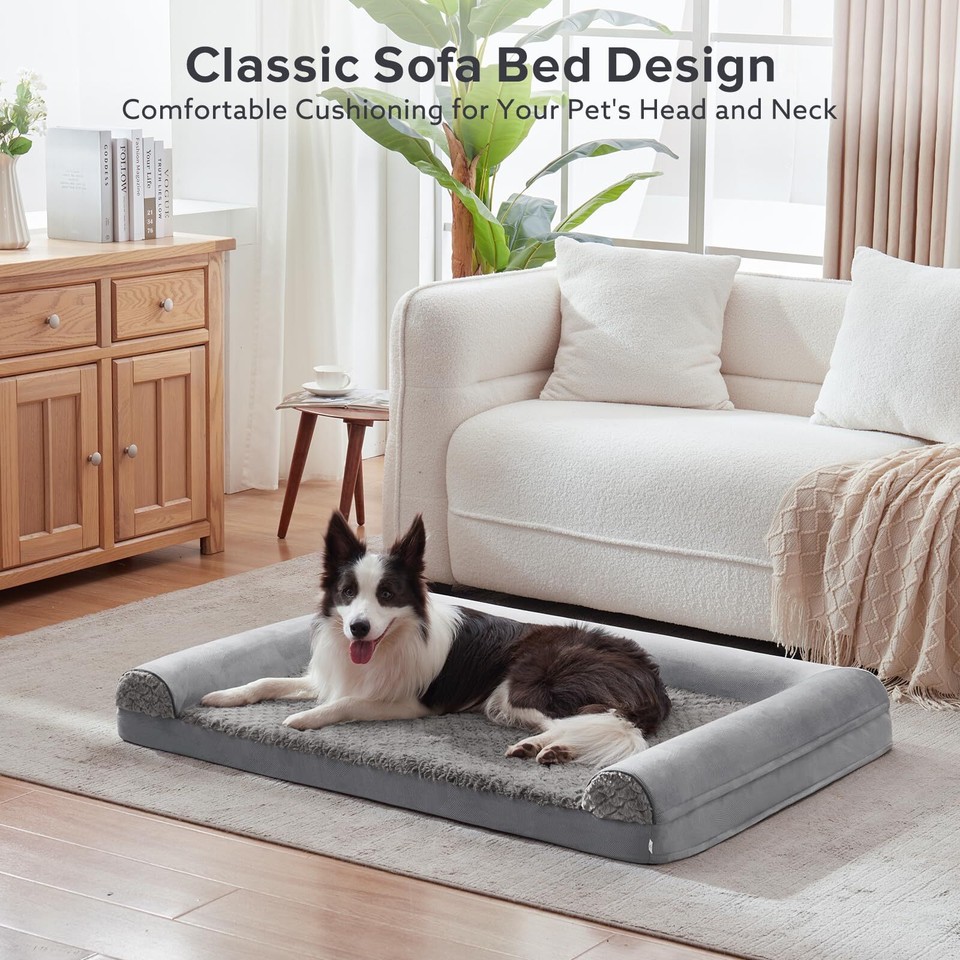 JOEJOY Orthopedic Dog Bed for Large Dogs Large Dog Couch Bed U Shape