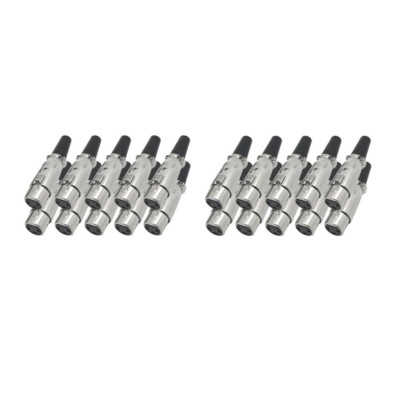 20x XLR Buchse Kupplung mit Zugentlastung Mikrofonkabel 3 polig Kabel