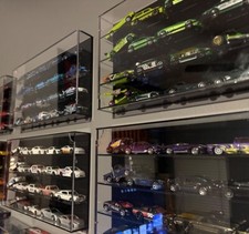 Car Display Case 64 Pcs Acrylic 4 in 1 Wheels Matchbox Model 1/64 Diecast Rack