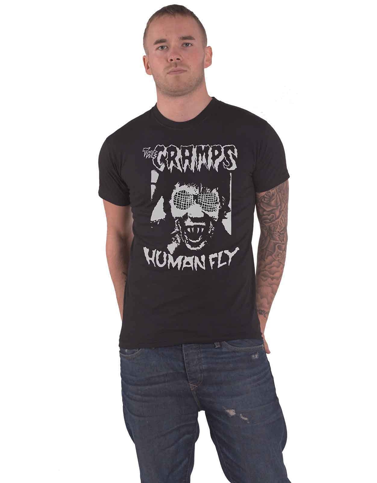Rock Off The Cramps Unisex T-Shirt: Human Fly (Small) - X-Large - Black - Unisex