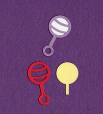 BABY RATTLE  2 with background die cuts scrapbook cards