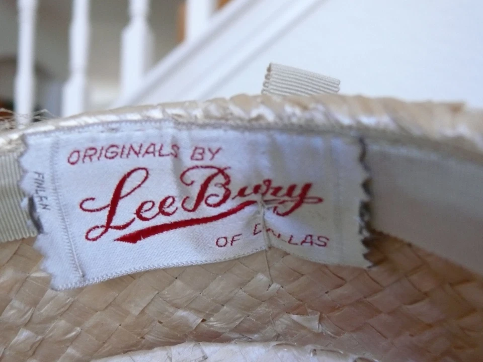 Sombrero Toque "Lee Bury" de Dallas Diseñador Años 50 con Pajita Grande Rosa Tono Satinado Foto 2 de 4