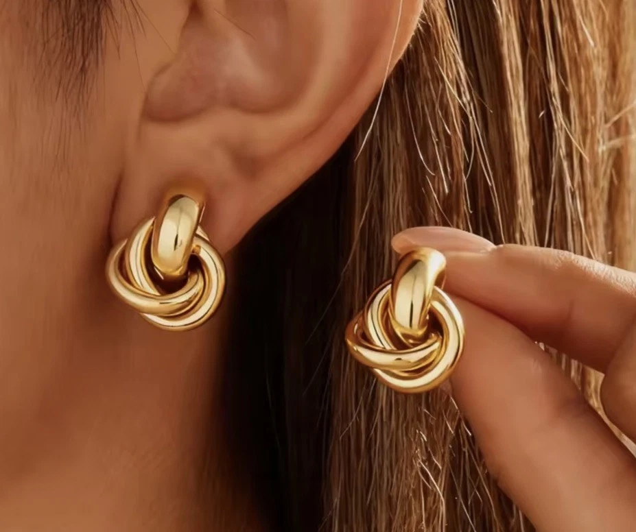 Boucles D'Oreilles Créoles Poissons En Acier Doré - Dormeuses - Tres.Or - Neuf Avec étiquettes