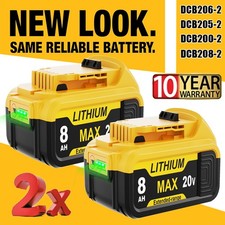 2Pack 8.0AH Lithium Battery For DeWalt 20V 20 Volt Max DCB206-2 DCB208 DCB200-2