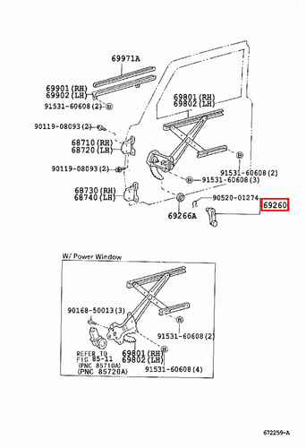 Genuine LandCruiser 79 78 76 75 70 Series Front Door Window Regulator Handle x2 - Picture 8 of 8