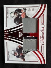 2022 Panini Flawless Bo Jackson Josh Jacobs Raiders Dual Worn Patch Ruby /15 Red