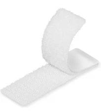 White Strips with Adhesive 15 Sets 1" x 4" w/ Hook & Loop Double Sided - A0196