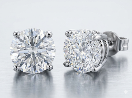 IGI Certifeid 3 TCW D/VS1 runde Lab Grown Diamant 14K Weißgold Ohrstecker - Bild 1 von 3