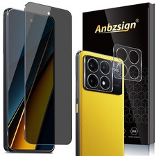 Anbzsign 2 2 Pack for Xiaomi Poco X6 Pro 5G Privacy Tempered Glass