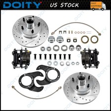 New For 1937-48 Spindles Disc Brake Kit 5 On 4-34 Bolt Pattern Metric Caliper