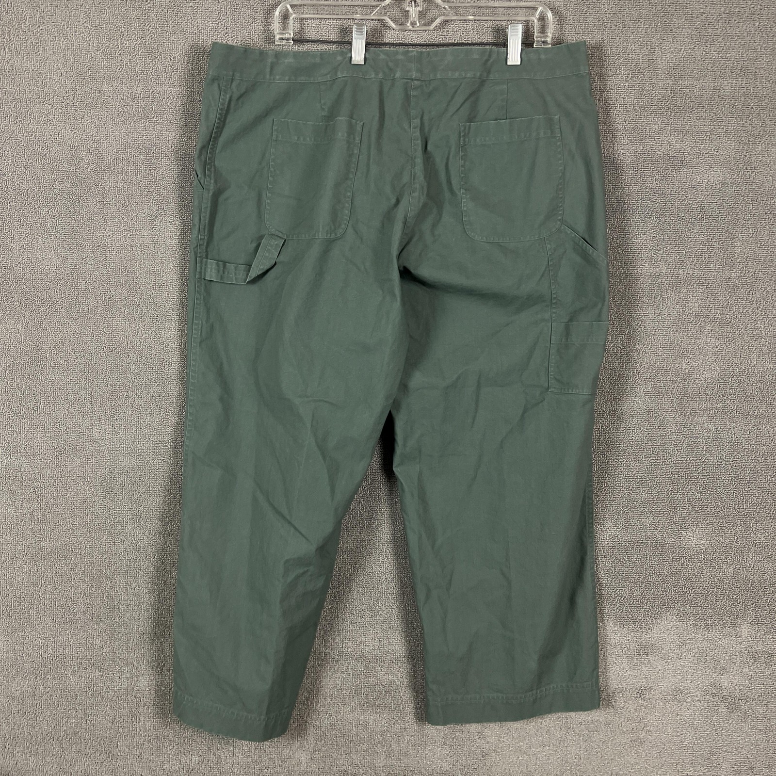 Eileen Fisher Pants Womens XL Green Sailcloth Cropped Carpenter Utility