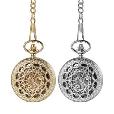 Unisex Vintage All-Season Automatic Skeleton Roman Numerals Chain Pocket Watch