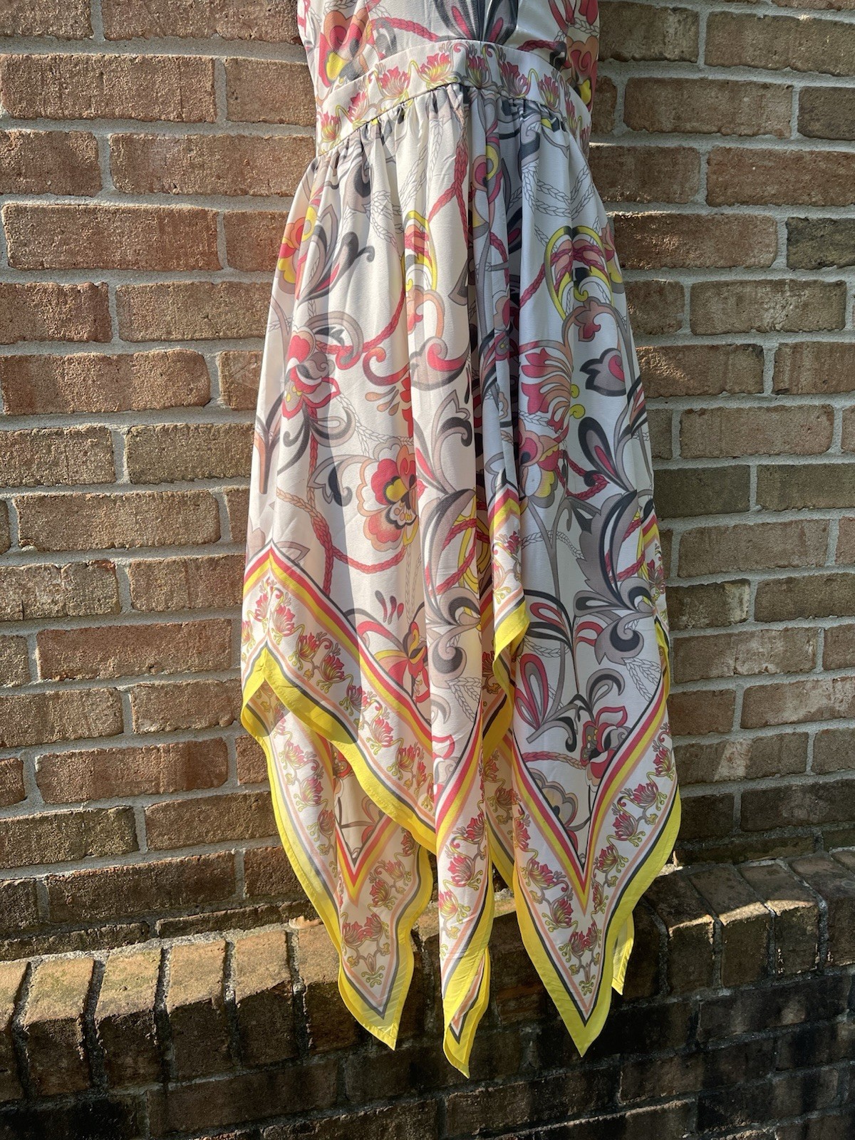 Y2K coachella Festival Babydoll Halter Dress Sz 6 Handkerchief Hem Fairy Boho thumbnail 3