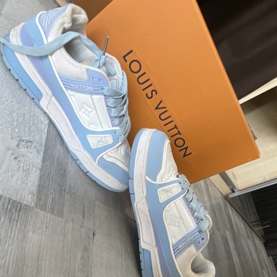Louis Vuitton Sneaker Sportschuhe Low Top Monogramm Blau/Weiß EU 39 Schnürung