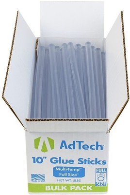 AdTech Hot Glue Sticks 10'' Full Size, Clear, 85 Sticks