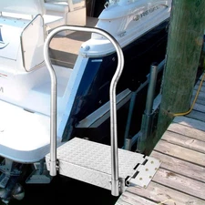 Foldable Boat Boarding Platforms W/Handrail Dock Extension Step 