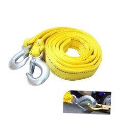 Car Towing Straps, 13 Ft Wider Double Layer Rope with Heavy Duty Steel Hook,