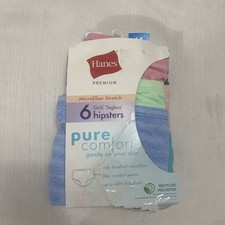 Hanes - 6 Girls Tagless Hipster Underwear - Size 14