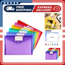 6 Pack Clear Plastic Document Folders Letter Size Snap Closure
