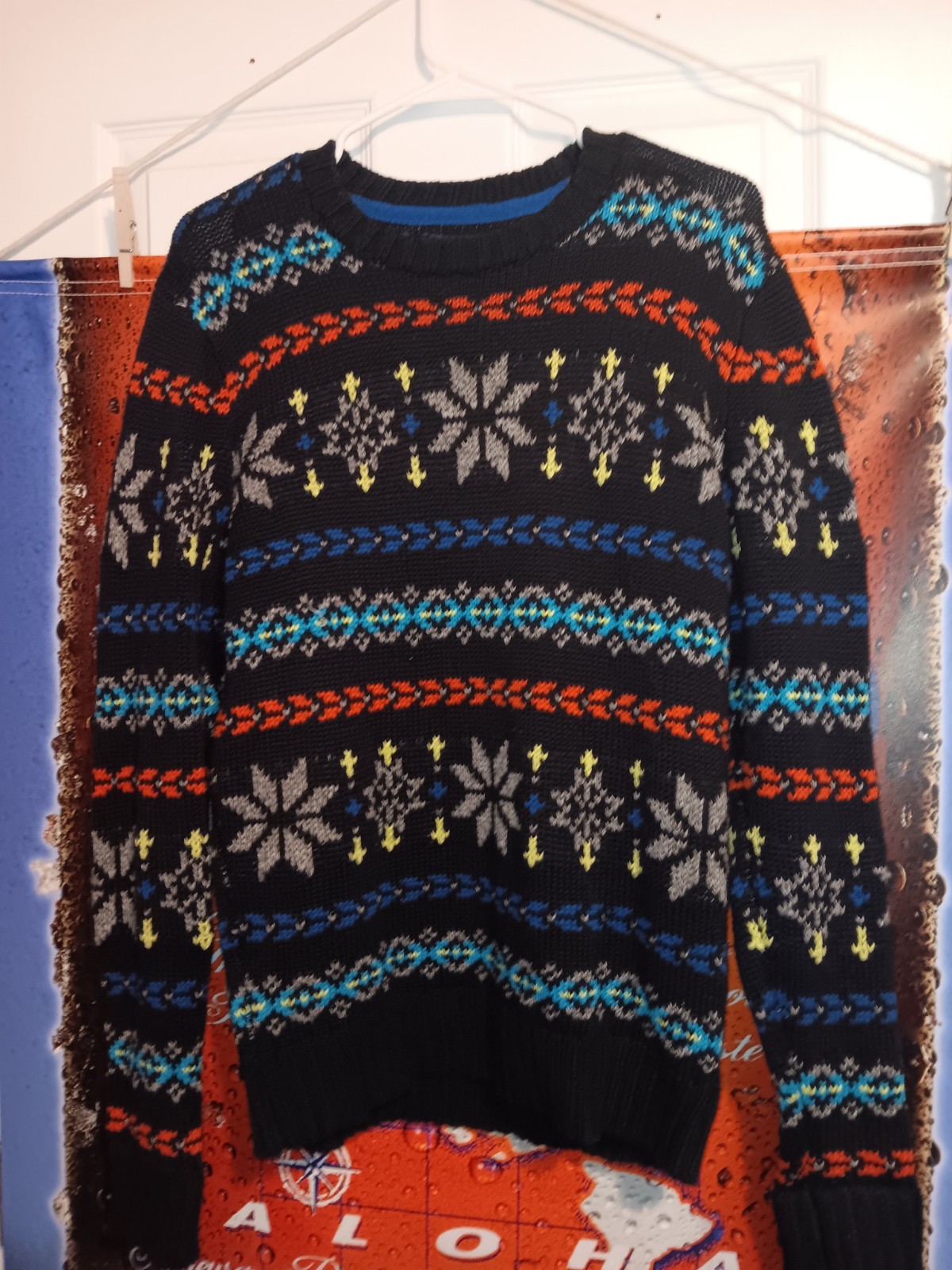American Eagle Mens Medium Patterned Sweater Long… - image 1