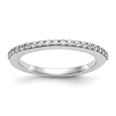 14 Karat Weißgold 1/4 Karat Diamant kompletter Ehering - Größe 7