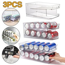 1-3x Soda Can Dispenser Drink Beer Beverage Storage Rack Holder Fridge Shelf UK
