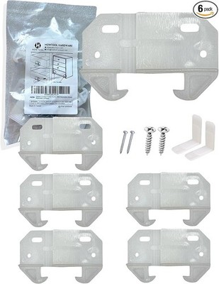 Adjustable Drawer Guides L Angle White Drawer Track Guides with Screws 6 Pair...