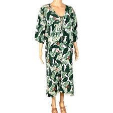 Rachel Zoe Womens Duster One Size Tropical Open Kaftan Festival Boho Swim 17810