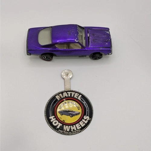 Vintage 1967 Red Line Hot Wheels Custom Barracuda Car - Purple