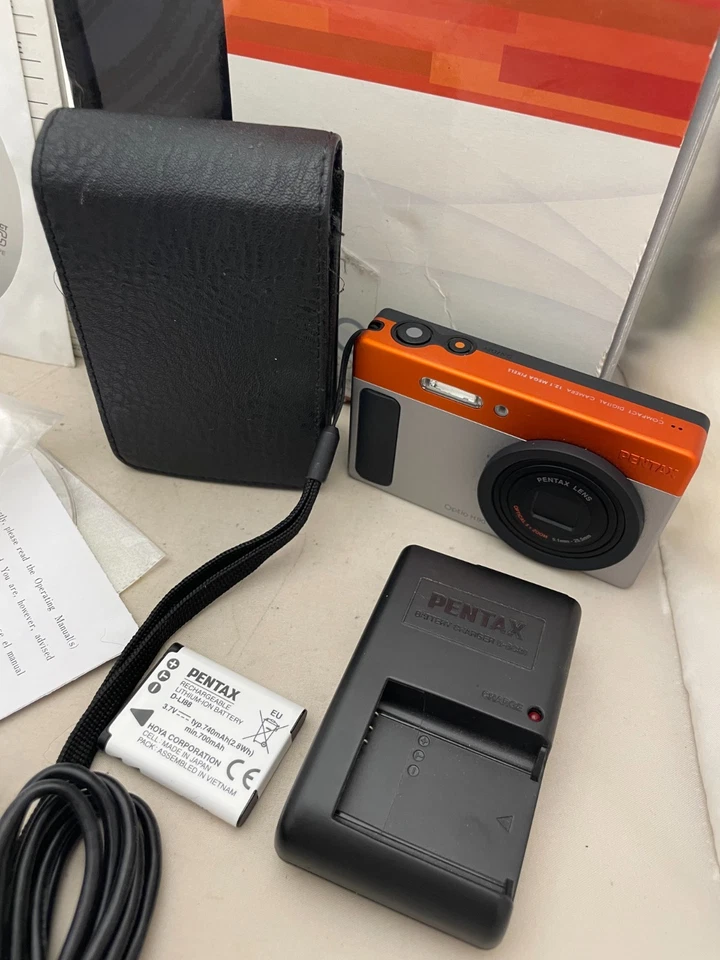 Pentax Optio H90 Compact Digital Camera 12.1MP 5x Zoom Orange Tested Working[HM] - Image 2 of 4