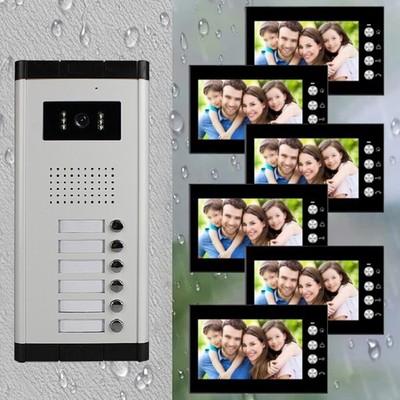 2/3/4/5/6 Einheiten Wohnung Video Gegensprechanlage 7''Monitor Video Türsprechan