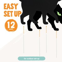 Halloween Gartendekorationsset Joyin 6 Katzen-Schilder Leuchtende Augen