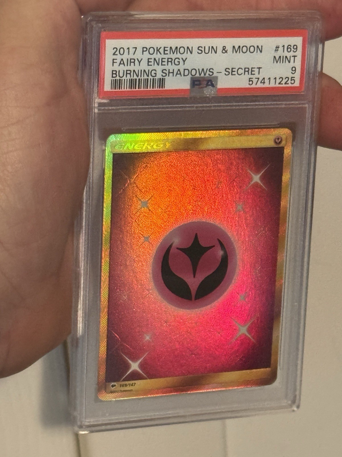 2017 Pokemon SM Burning Shadows Fairy Energy #169/147 PSA 9