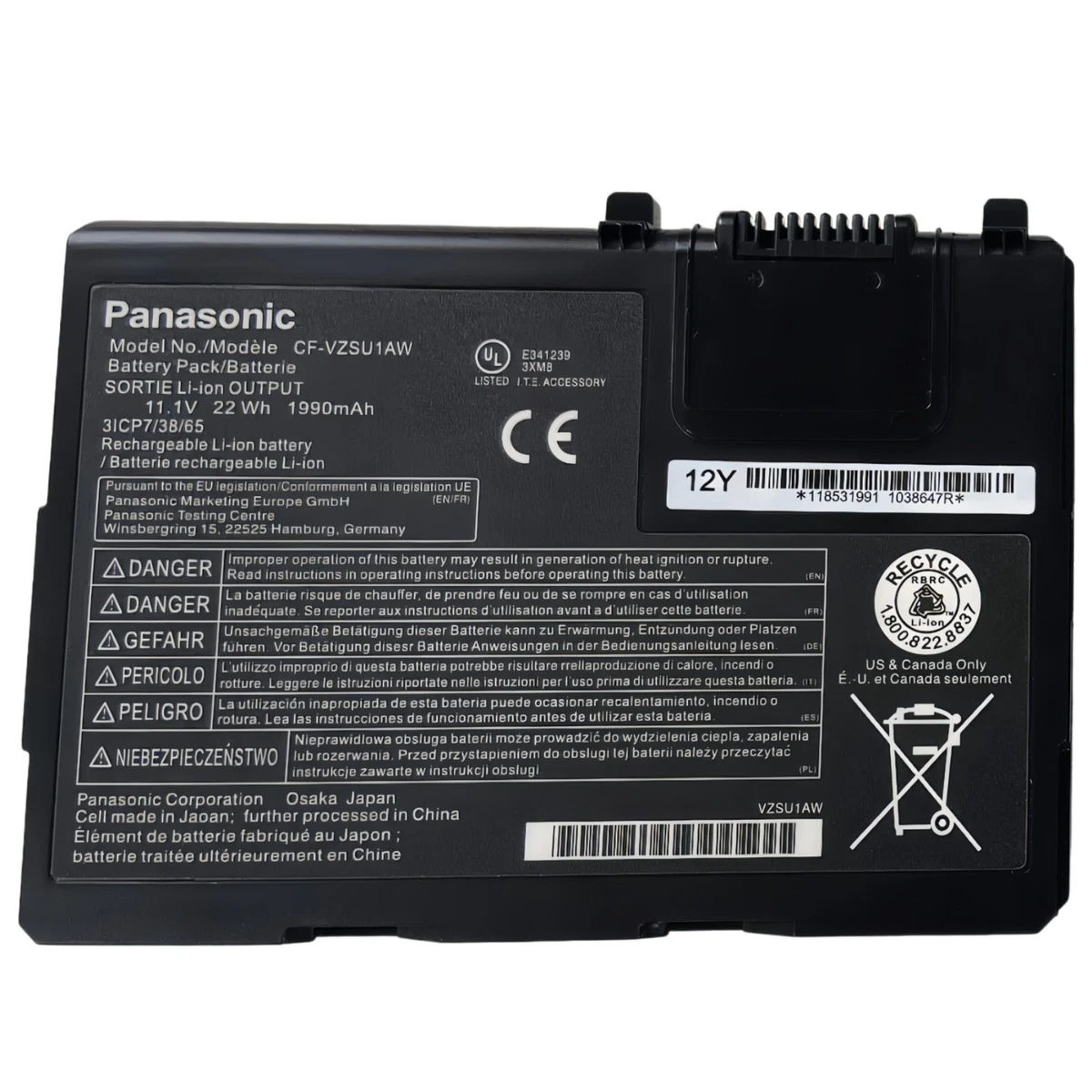 2 Qty) Panasonic Li-ion Battery Pack Model: CF-VZSU29A for Panasonic