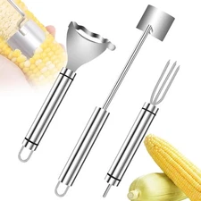 3x Corn Cob Peeler Stainless Steel Thresher Stripper Remover Kitchen Cutter Tool