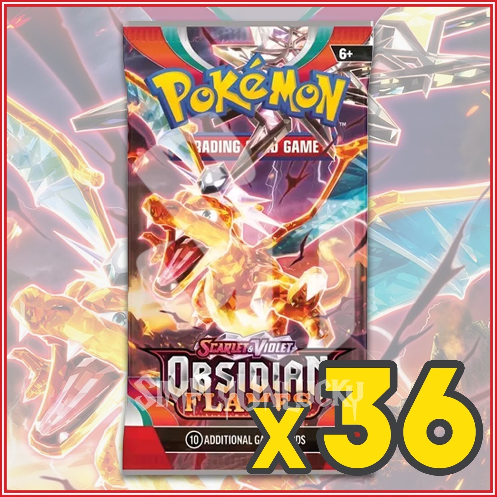 36x OBSIDIAN FLAMES Sealed BOOSTER PACKS (Box lot - 10 Pokemon Cards Per Pack)