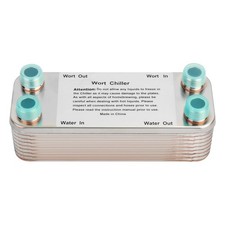 20 Plate Wort Chiller Stainless Steel Brazed Plate Heat Exchanger 1/2 NPT