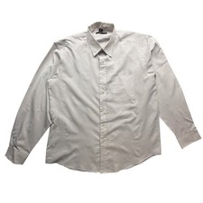 Vintage 90s Versace Button Up Striped Long Sleeve Dress Shirt Mens 17.5 XL White