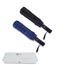 Double 10-Rib 46 Inch Compact Travel Umbrella for Rain - Sturdy Portable Wind...