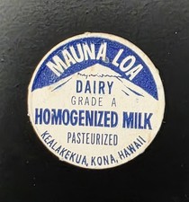 Hawaii Milk Cap Cover Mauna Loa Dairy Grade A Homogenized Milk Kealakekua Kona